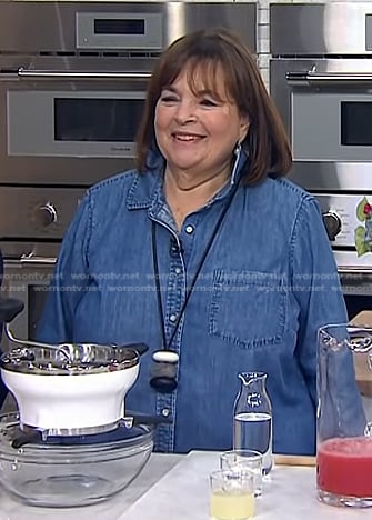 Ina Garten’s blue chambray button down shirt on Today