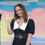 Ingrid Michaelson’s black contrast collar romper on Today