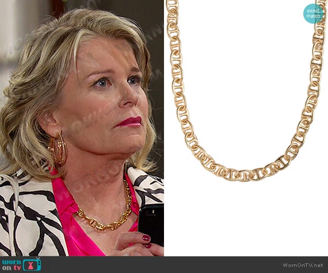 J. Crew Mariner Chain One-layer Gold Necklace worn by Bonnie Lockhart (Judi Evans) on Days of our Lives