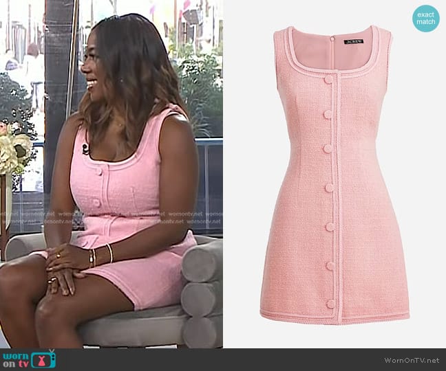 J. Crew Sophia Sleeveless Tweed Dress in Spring Blush worn by Tiffany Reid on Today