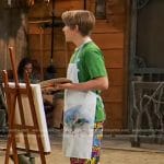 Jake’s graffiti print pants on Bunkd