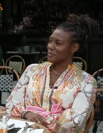 Janai’s floral tie waist dress on Good Morning America