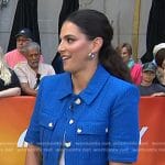 Janelle Cohen’s blue short sleeve tweed jacket and shorts on Today