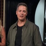 Jason’s khaki green jacket on E! News