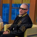 Jeff Goldblum’s black bomber jacket with patch on Good Morning America