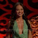 Jenn Tran’s green sequin draped dress on The Bachelorette