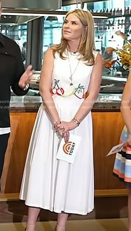 Jenna's white fruit embroidered dress on Today