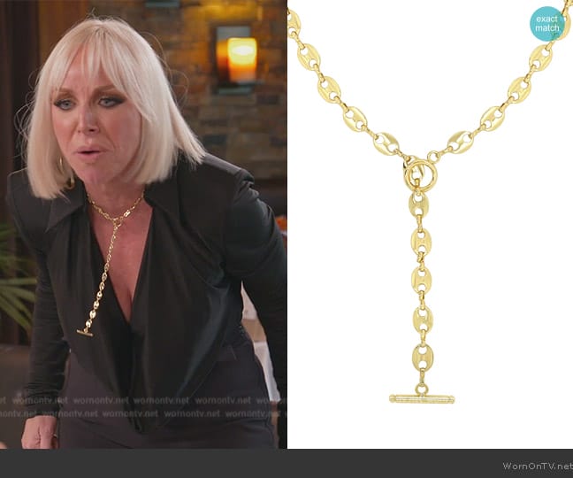 Jennifer Miller Anchor Link Lariat Necklace worn by Margaret Josephs on The Real Housewives of New Jersey