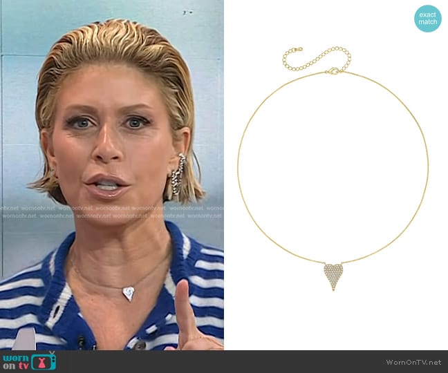 Jennifer Miller Pave Heart Necklace worn by Jill Martin on Today