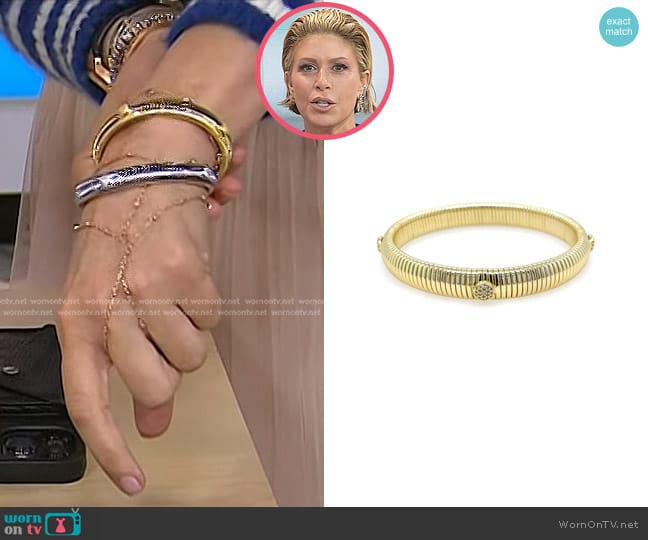 Jennifer Miller Pave Disc Flexible Bracelet in Yellow/Gold worn by Jill Martin on Today