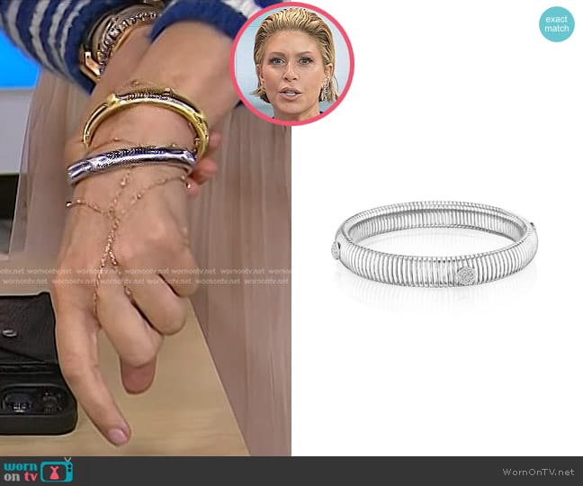 Jennifer Miller Pave Disc Flexible Bracelet in White/Gold worn by Jill Martin on Today