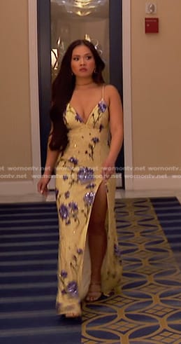 Jenn Tran's yellow floral sequined dress on The Bachelorette