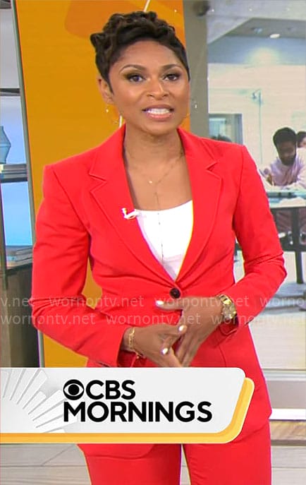 Jericka Duncan's red suit on CBS Mornings