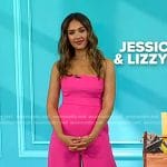 Jessica Alba’s pink strapless wide-leg jumpsuit on Today