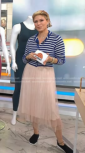 Jill's blue striped cardigan and pink tulle skirt on Today