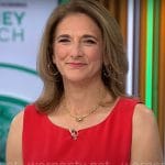 Jill Schlesinger’s red sheath dress on CBS Mornings