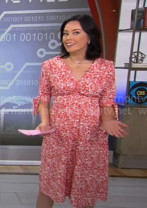 Jo Ling Kent's red floral dress on CBS Mornings