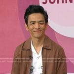 John Cho’s floral shirt and brown jacket on Today