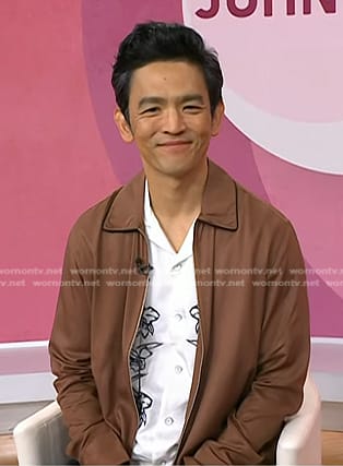 John Cho’s floral shirt and brown jacket on Today