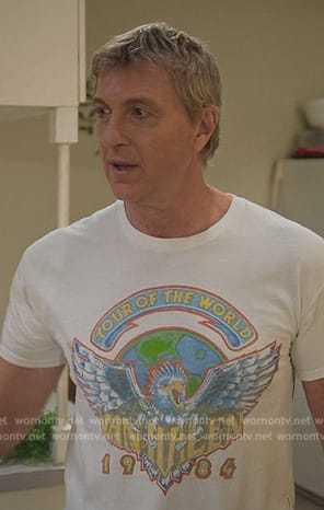 Johnny's Van Halen graphic tee on Cobra Kai