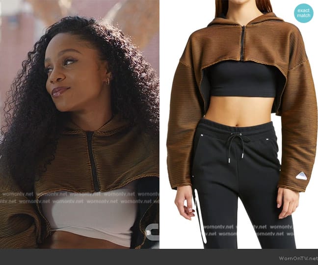 Jordan Engineered Reversible Cropped Jacket worn by Simone (Geffri Hightower) on All American Homecoming