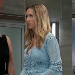 Josslyn’s blue crochet trim dress on General Hospital