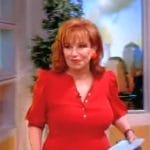 Joy’s red puff sleeve top on The View