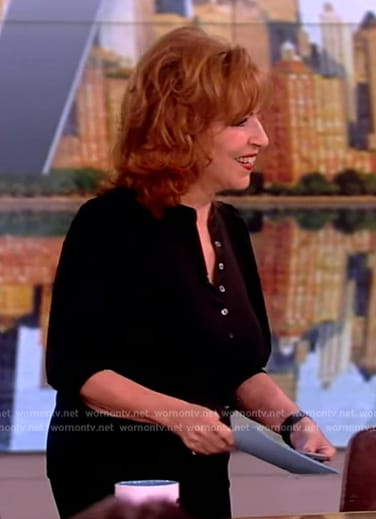 Joy’s black puff sleeve blouse on The View