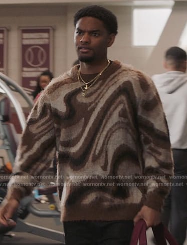 JR's abstract print sweater on All American Homecoming