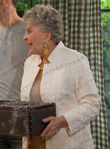 Julie's white textured jacket on Days of our Lives