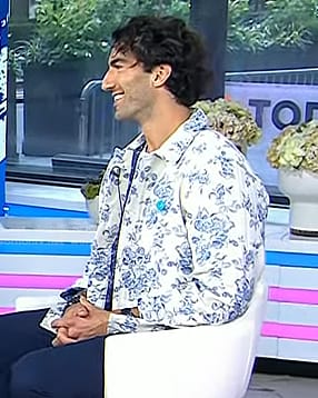 Justin Baldoni’s white floral jacket on Today