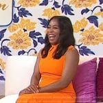 Karen Pittman’s orange collared sleeveless dress on Today