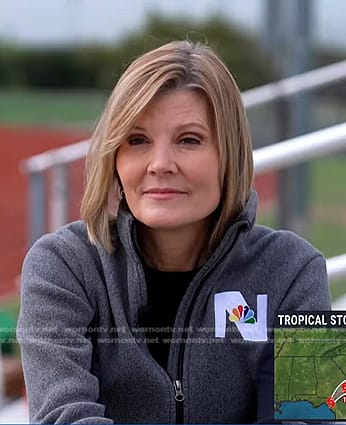 Kate's grey colorblock fleece jacket on NBC News Daily