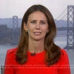 Kate Rooney’s red short sleeve dress on NBC News Daily