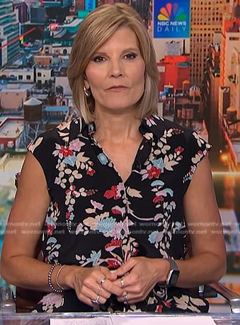 Kate's black floral button front dress on NBC News Daily