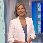 Kate’s white ruched sleeve blazer on NBC News Daily