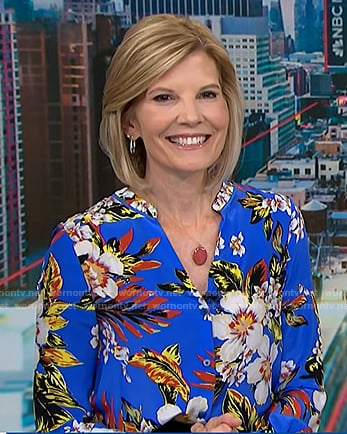 Kate's blue floral blouse on NBC News Daily