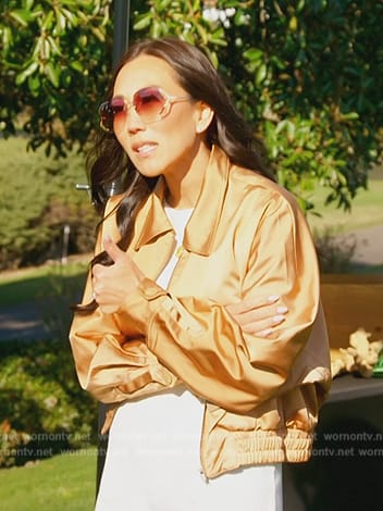 Katie's bronze satin jacket on The Real Housewives of Orange County