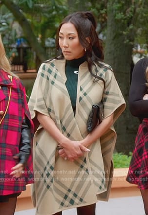 Katie's plaid cape on The Real Housewives of Orange County