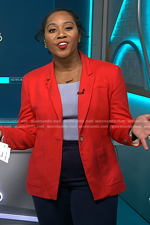 Kay's red blazer on NBC News Daily