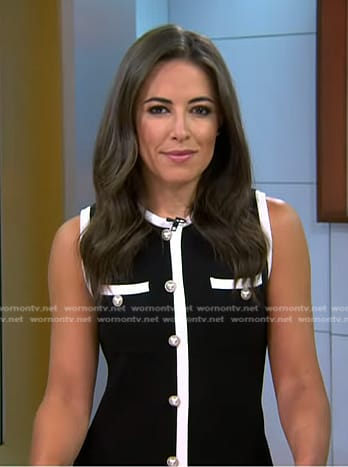 Kaylee's black contrast trim buttoned dress on Today