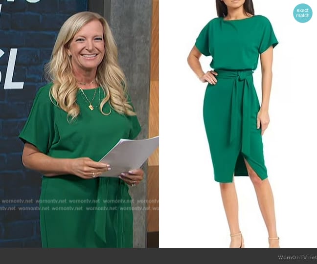 Kensie Wrap Dress worn by Alison Triessl on Access Hollywood