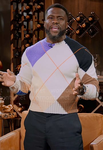 Kevin Hart's argyle sweater on Hart to Heart