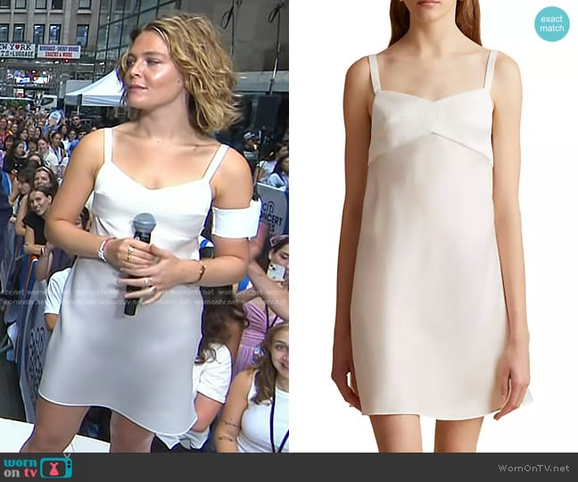 Khaite Eli Silk Mini Slipdress in Chalk worn by Maggie Rogers on Today