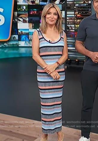 Kit’s stripe ribbed dress on Access Hollywood