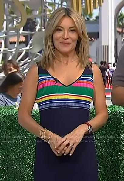 Kit's stripe ribbed dress on Access Hollywood