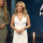 Kit’s white ribbed asymmetric hem dress on Access Hollywood