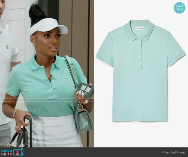 Lacoste Slim Fit Stretch Cotton Pique Polo worn by Lesa Milan (Lesa Milan) on The Real Housewives of Dubai