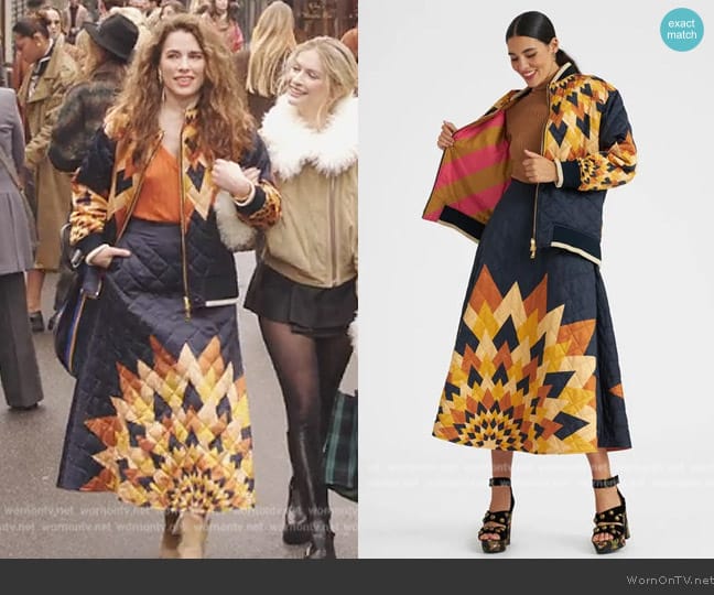 La DoubleJ Suki Jacket in Egyptian Sun worn by Sofia (Melia Kreiling) on Emily in Paris