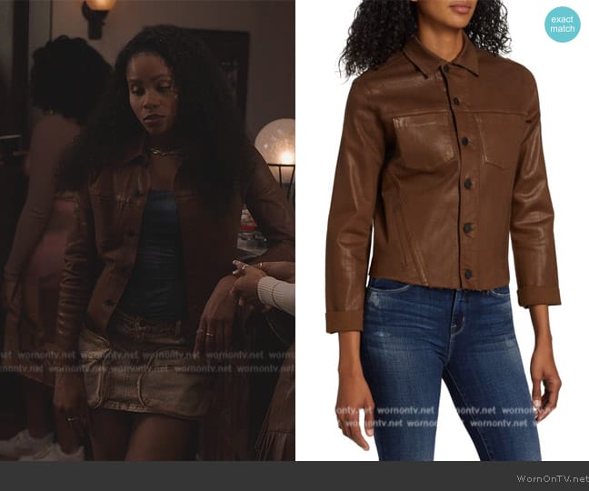 L'Agence Janelle Coated Boxy Jacket worn by Simone (Geffri Hightower) on All American Homecoming